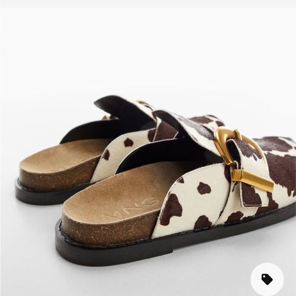 Mango Cow Print Brown Clogs Women’s Size 7 - Picture 4 of 4